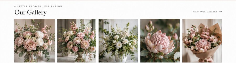 Bloom Floristry services section close-up