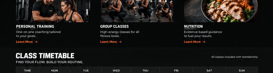 Ember Fitness services section close-up
