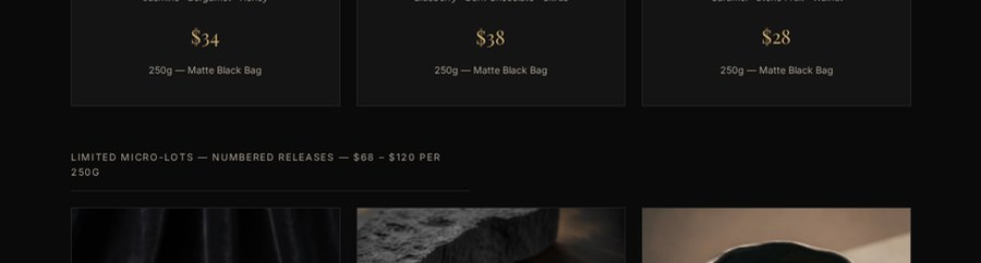 NOIR & FÈVE services section close-up