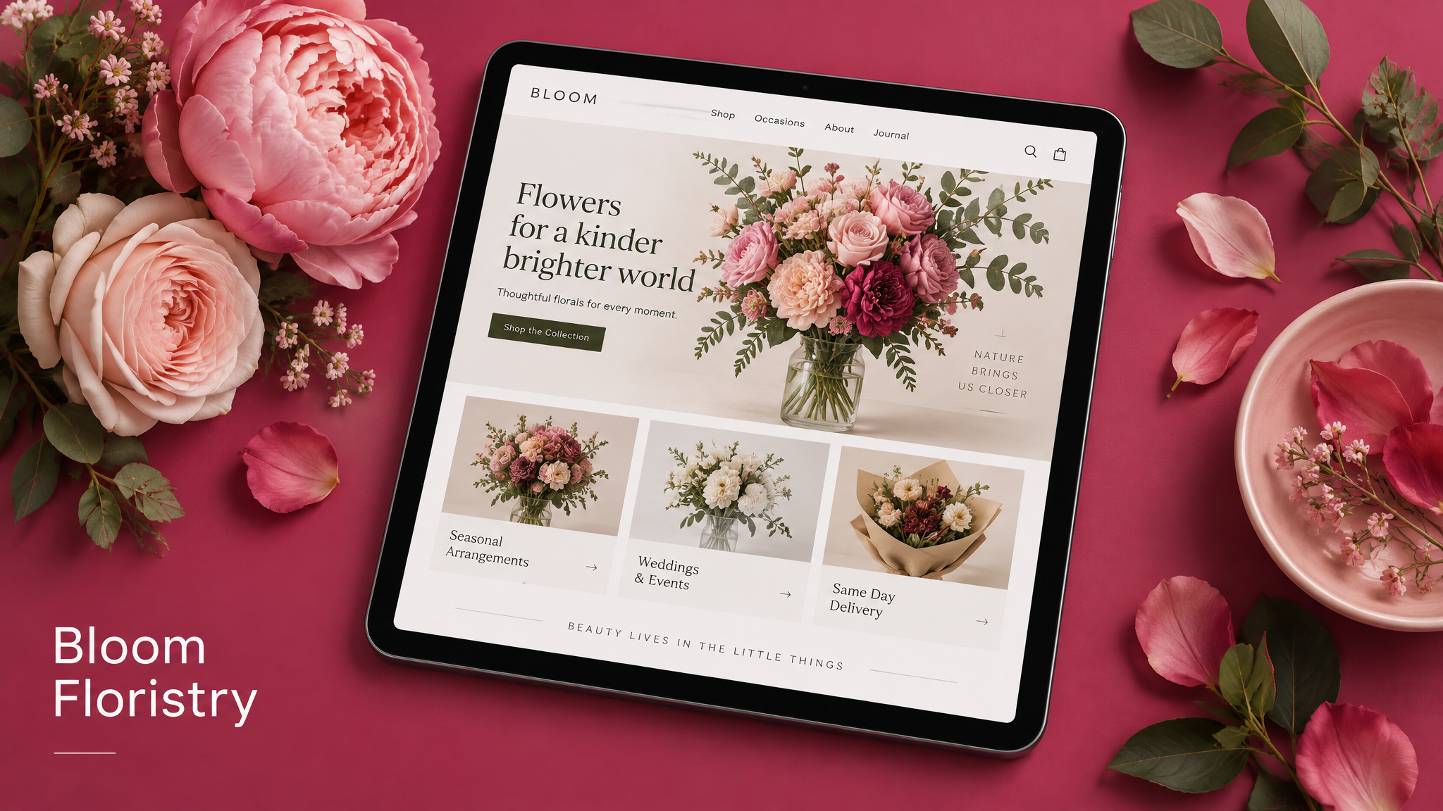 Bloom Floristry website design concept