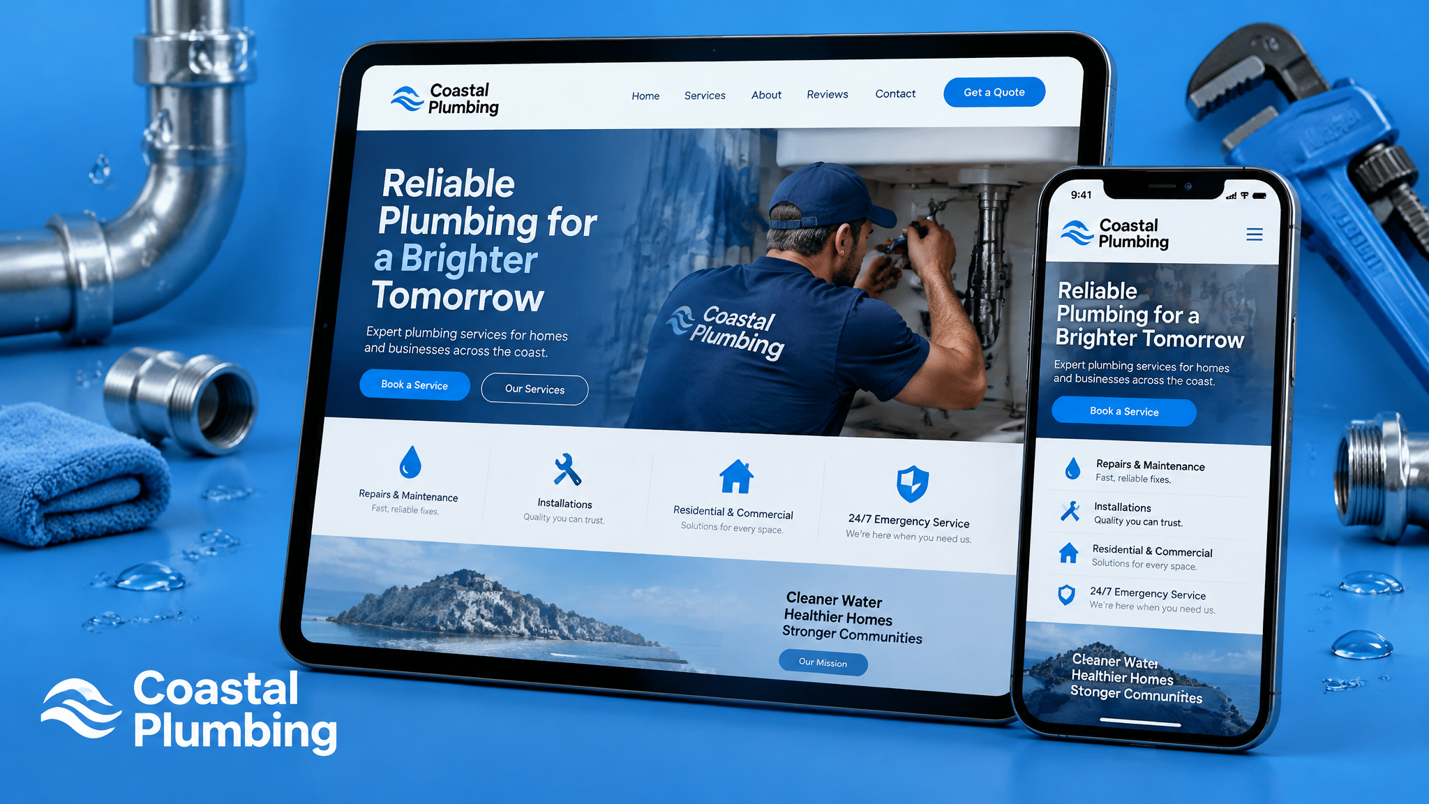 Coastal Plumbing website design concept