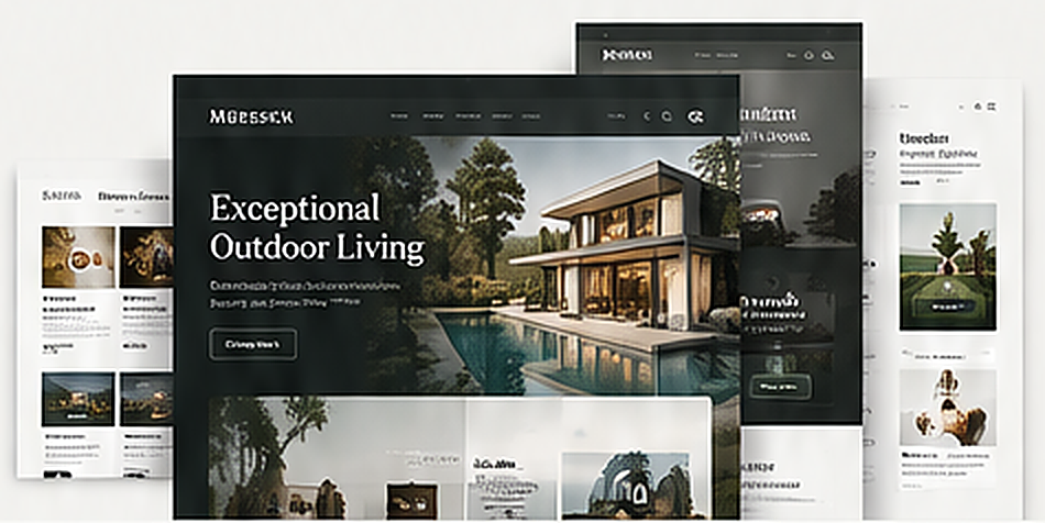 A connected marketing system shown as website design concepts